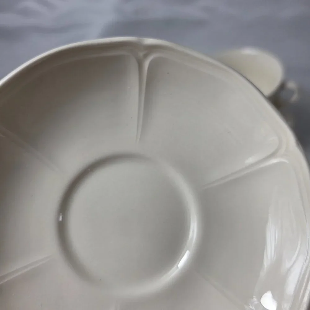 FOUR Wedgwood Queen's Plain Cup & Saucer Sets All Off-White Queen's Shape